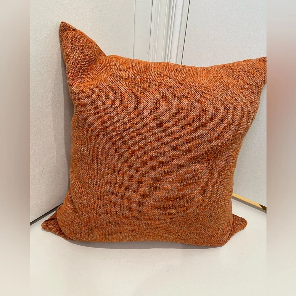 Missoni Home Orange Woven Cotton Throw Pillow‎ with Feather Insert Sz. 22x22